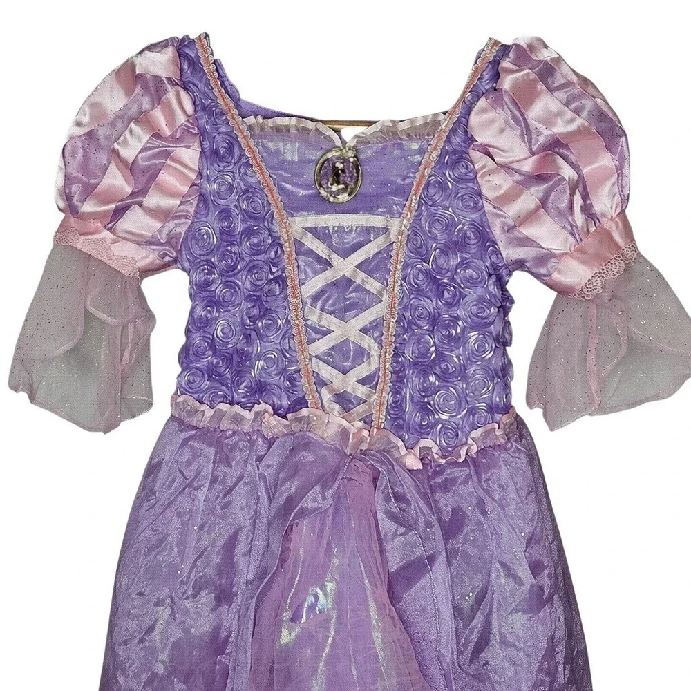 Disney Store Rapunzel Costume Dress Purple Iridescent Tangled Girls 9/10 140cm
